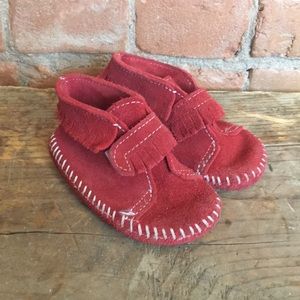 Red Baby Minnetonka Moccasins